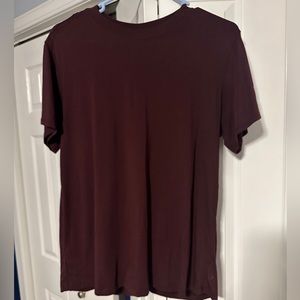 Lululemon All Yours Tee in maroon, size 4